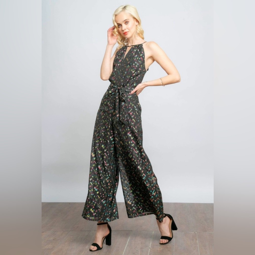 Eva Franco  Tie Front Halter Maxi Dress